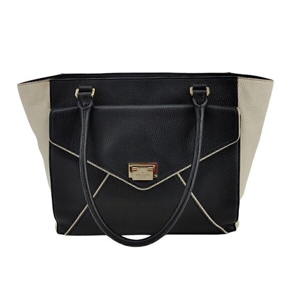 KATE SPADE  Black and Ivory Pebble Leather Tote Bag Pre-Owned - Picture 13 of 14